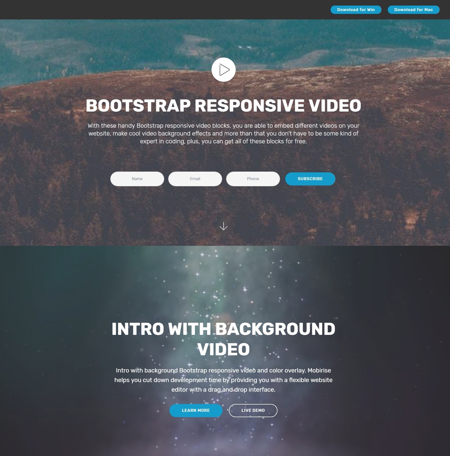 Slick CSS Bootstrap Modal Video Players and Collapse Menu Templates Inside Drop Down Menu Templates Free Download