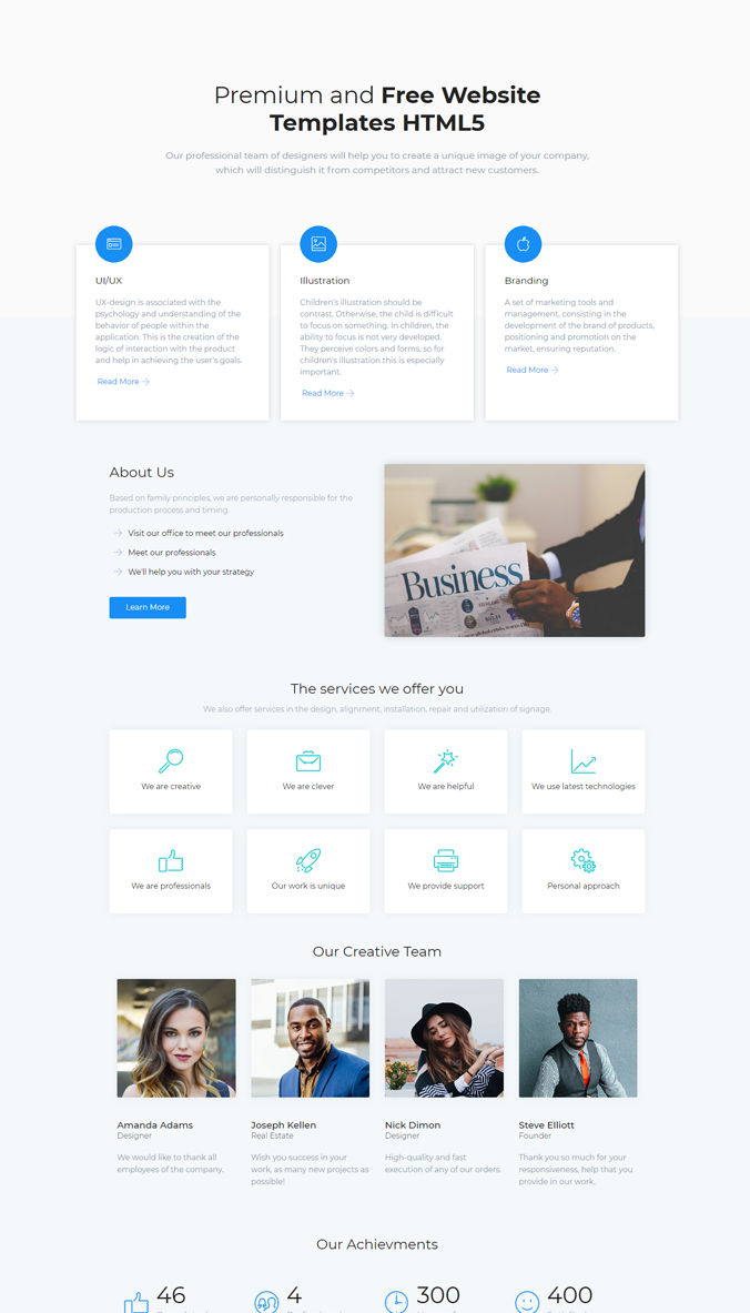 20+ Top Creative Templates Compilation With Regard To Basic Business Website Template