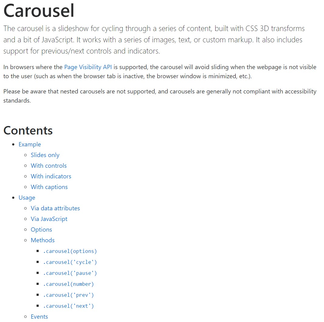 Bootstrap carousel official  records