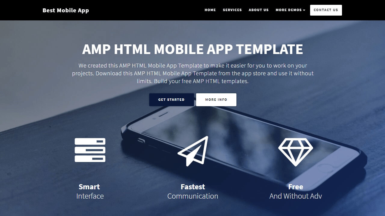 Startup AMP HTML Mobile App Template