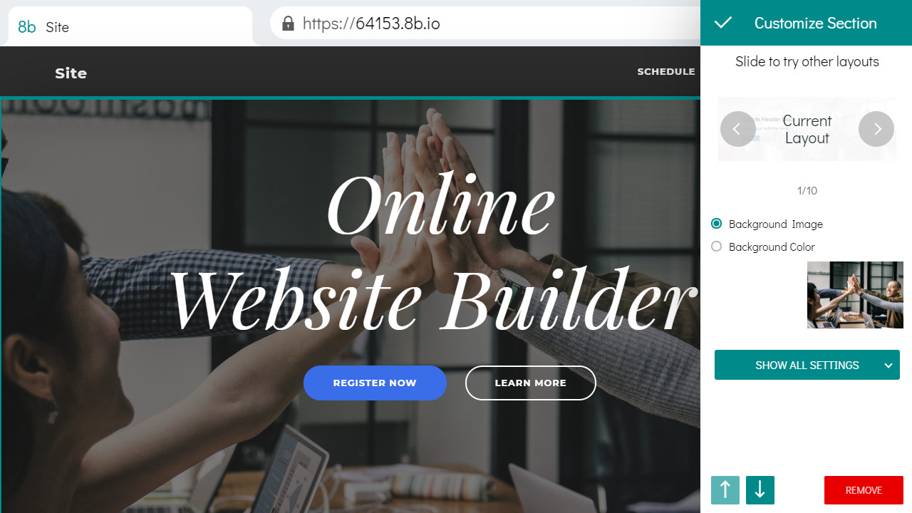 Drag and Drop Site Builder